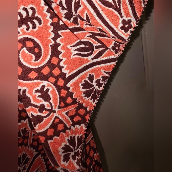 2 For $20 Knox Rose Women's Orange and Marron Midi Dress 2x Plus Boho - Picture 6 of 6